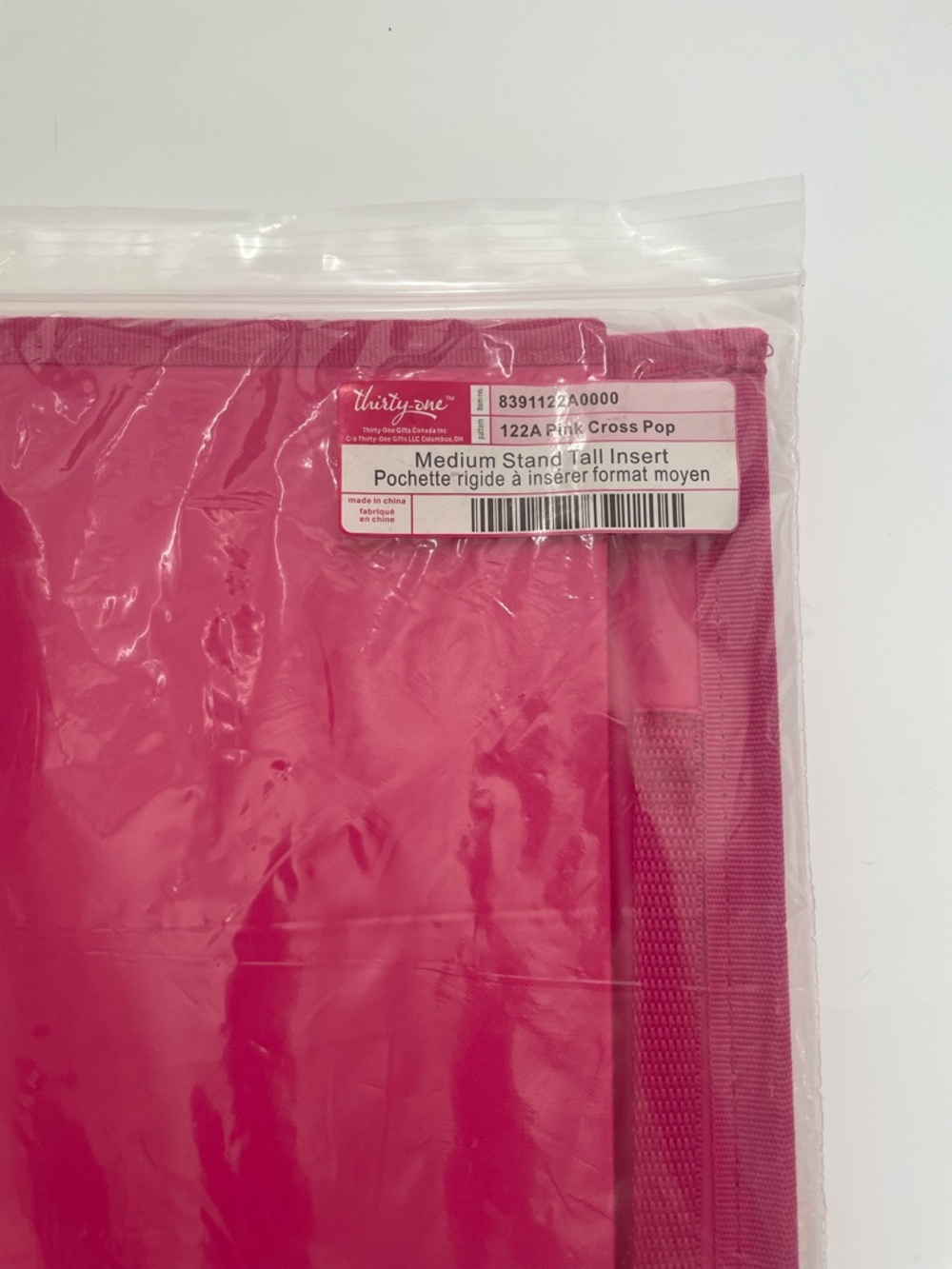 Thirty One Medium Stand Tall Insert Pink Cross Pop New Tote Bag Organizer NIB - Picture 3 of 9